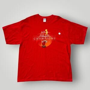 Vintage 2006 NBA Finals Champions Miami Heat T Shirt Men’s 2XL Red Wade Shaq